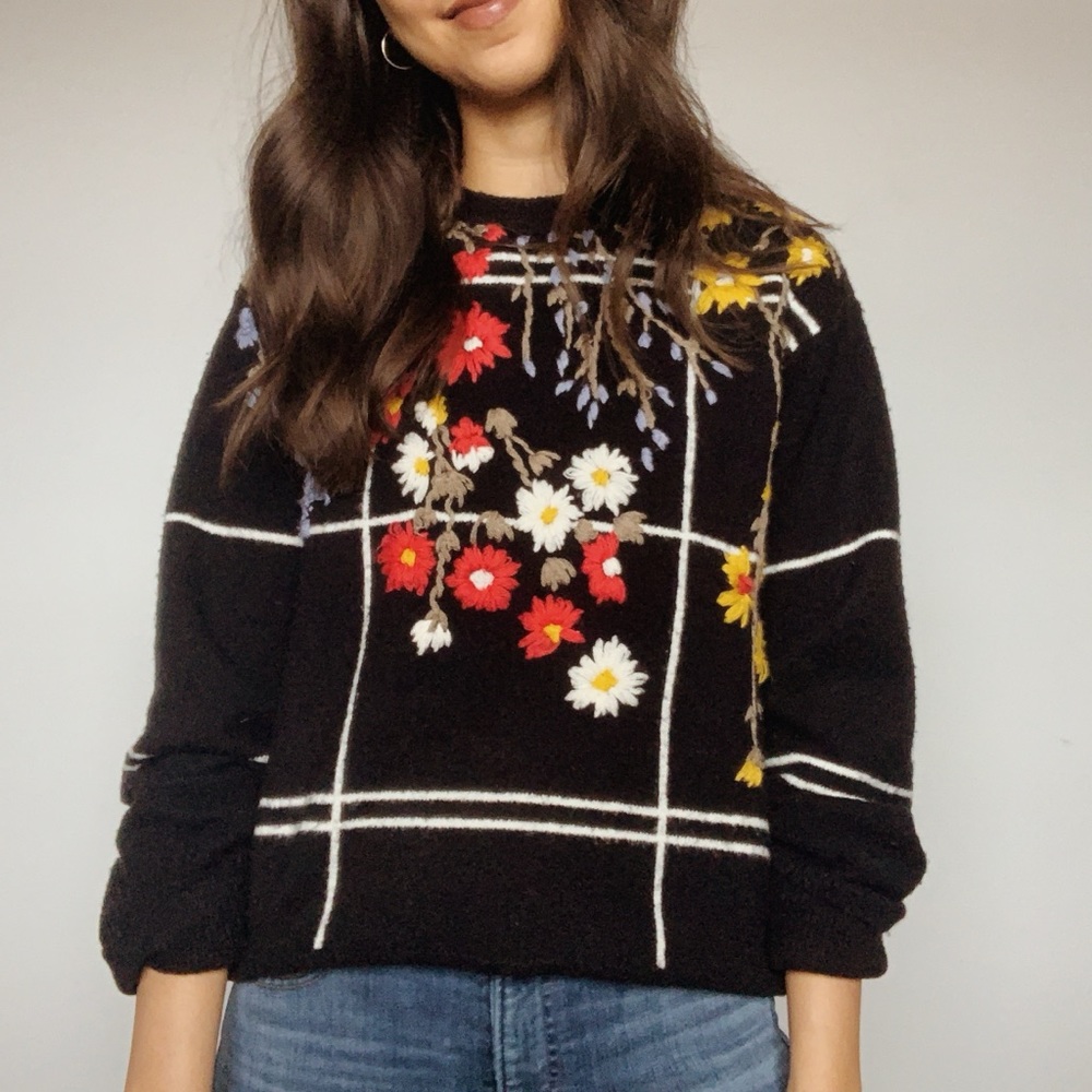 Floral Embroidered Topshop Sweater